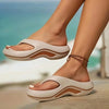 Women's Platform Flip-Flops - Comfortable Summer Cloud-Like Cushioned Sandals, Non-Slip Casual Beach Sandals With Arch Support, Lightweight EVA Material For Indoor And Outdoor Everyday Wear.