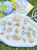 18pcs Gilded Ocean Style Shoe Charms, Dolphin, Starfish, Shell, Conch, Heart Detachable DIY Accessories, Suitable For Sandals, Slippers, Beach Bags, Holiday Gifts